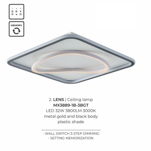 Plafoniera, Lustra aplicata LED design minimalist LENS - Img 2