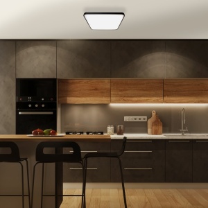 Plafoniera, lustra LED Fabio negru 47x47cm 116880 universul-luminii.ro
