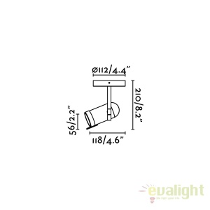 Plafoniera moderna cu 1 spot directionabil ORLEANS 1L crom 43531 174650 universul-luminii.ro