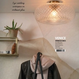 Plafoniera moderna design decorativ Venice auriu/transparent 224320 universul-luminii.ro