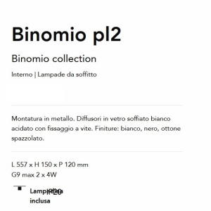 Plafoniera moderna stil minimalist Binomio pl2 alama 128450 universul-luminii.ro