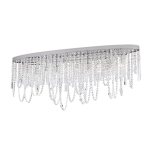 Plafoniera ovala din alama si cristale Schöler Kristalldesign 110x25cm, chrome - Img 6