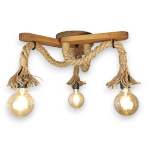 Plafoniera rustica fabricata manual din lemn ANCONA 3L 151200 universul-luminii.ro