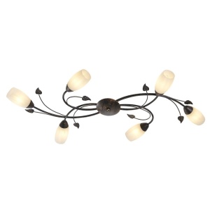 Plafoniera rustica metal ruginiu cu 6 brate VENEZIA