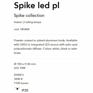 Plafoniera, Spot aplicat tavan SPIKE LED PL1 alb - Img 3