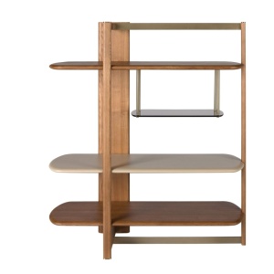 Raft stanga modern din lemn furniruit Walnut - Img 2