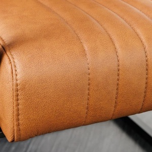 Scaun cu brate design retro Big Aston piele naturala coniac vintage - Img 4