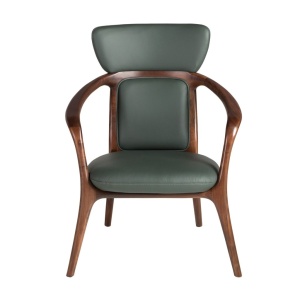 Scaun cu brate LUX design italian, Piele Sintetica Verde Inchis - Img 5