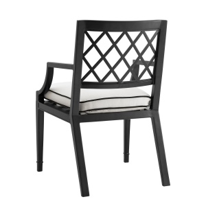 Scaun cu brate pentru interior si exterior Paladium, negru 113619 HZ - Img 3