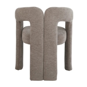 Scaun cu design sculptural tesatura chenille greige ARCH - Img 7