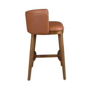 Scaun de bar design LUX, Nuc, Piele sintetica, Brown - Img 3