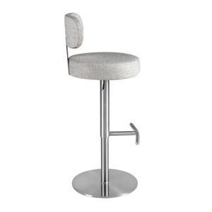 Scaun de bar pivotant cu inaltime reglabila Stool gri deschis - Img 3
