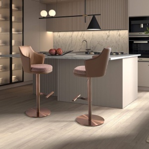 Scaun de bar pivotant cu inaltime reglabila Stool maro - Img 9