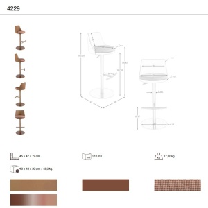Scaun de bar pivotant cu inaltime reglabila Stool maro - Img 11