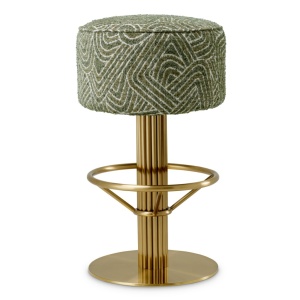 Scaun de bar pivotant design LUX Carleton, camari green - Img 2
