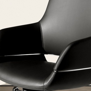 Scaun de birou modern piele sintetica Black - Img 8