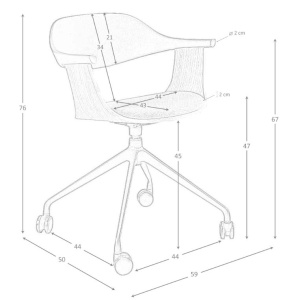 Scaun de birou pivotant design modern Gris-Negro - Img 7