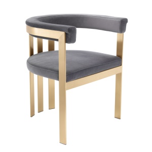 Scaun design elegant LUX Clubhouse gri 113444 HZ - Img 2