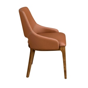 Scaun design LUX, Nuc, Piele sintetica, Brown - Img 3
