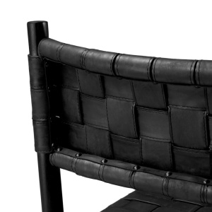 Scaun design LUX, Piele clasica neagra, Lemn, Tiberio - Img 6