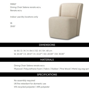 Scaun design LUX Selene, Renato ecru - Img 10