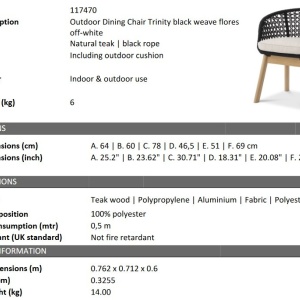 Scaun design natural pentru interior si exterior Trinity - Img 6