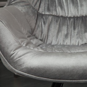 Scaun design retro Dutch Comfort, catifea gri - Img 4