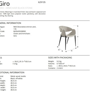 Scaun dining design elegant Giro - Img 8