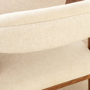 Scaun dining material textil gri deschis si lemn MAMMUT - Img 6