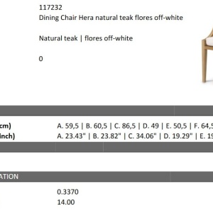 Scaun elegant pentru exterior design LUX Hera natur / flores off-white - Img 2