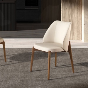 Scaun Lux tapitat cu piele sintetica Cream