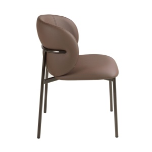 Scaun modern design italian, Piele Sintetica Maro - Img 3