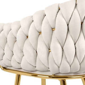 Scaun modern elegant TRESSE bej/ auriu - Img 4
