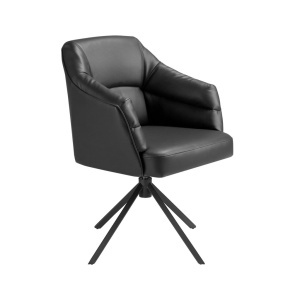 Scaun modern pivotant piele sintetica Black - Img 9