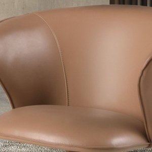 Scaun modern pivotant piele sintetica Camel - Img 9