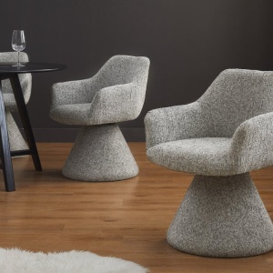 Scaun pivotant AMBIENTO tesatura Chenille gri - Img 4