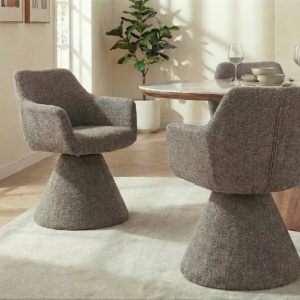 Scaun pivotant AMBIENTO tesatura Chenille maro - Img 4