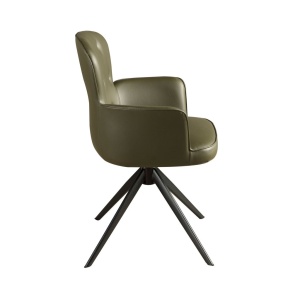 Scaun pivotant design LUX, Piele sintetica, Dark green - Img 3