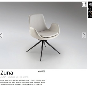 Scaun pivotant dining design elegant Zuna alb - Img 2