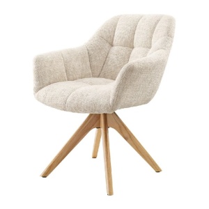 Scaun pivotant PAPILLON tesatura chenille/ stejar - Img 5