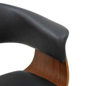 Scaun retro imitatie piele neagra, lemn furniruit ORGANIC - Img 7