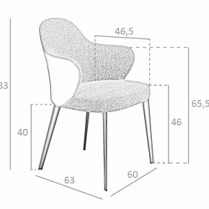 Scaun tapitat design italian Oretha - Img 4