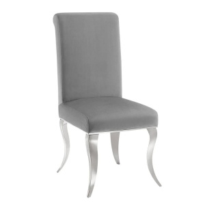 Set 2 scaune Modern Barock, argintiu/ catifea gri