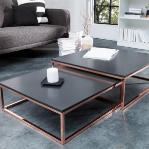 Set de 2 masute design modern Elements, cupru/ antracit A-37733 VC - Img 4