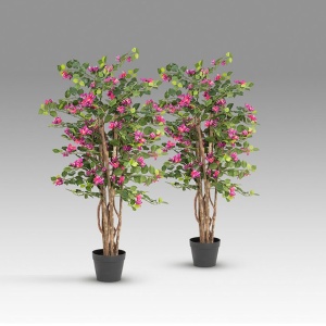 Set de 2 plante artificiale, Bougainvillea roz H-120cm