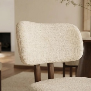 Set de 2 scaune BELLANO, chenilia bej crem - Img 4