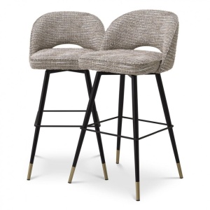 Set de 2 scaune de bar design modern LUX Cliff, bej mademoiselle 115283 HZ