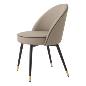 Set de 2 scaune design LUX Cooper, piele sintetica bej - Img 5