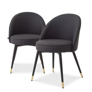 Set de 2 scaune design LUX Cooper, piele sintetica gri