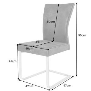 Set de 2 scaune dining sau birou, retro style, gri vintage Samson A-35768 VC - Img 7